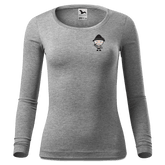 Da Oid Sinzer Grundfiguren Longsleeve Fitted Damen Grau Meliert Schoemering Front